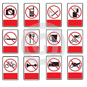 The collection of forbidden signs.