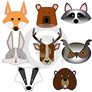 collection of forest animals icons