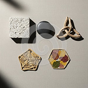 A collection of four distinct objects