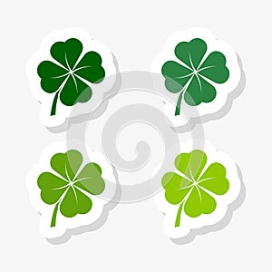 Collection of four leaf clovers sticker icon
