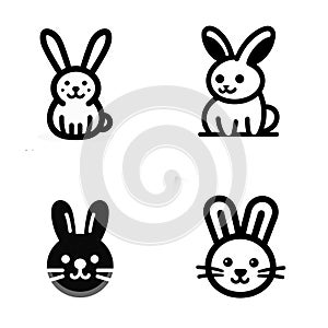 A collection of four simple and memorable bunny logos photo