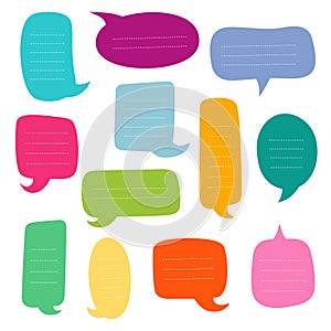 Set of empty dialogs boxes. Vector speech bubbles.