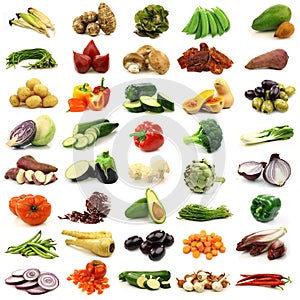 Collection of fresh and colorful vegetables