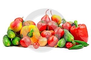 Collection fresh fruits and vegetables