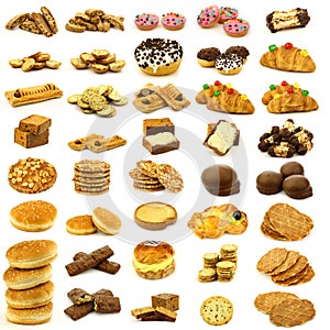 Collection of freshly baked buns,cookies and bread