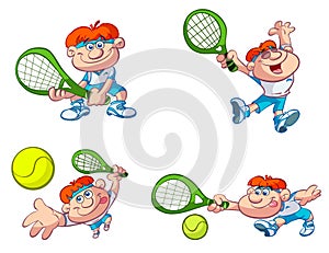 Collection of fun tennis players