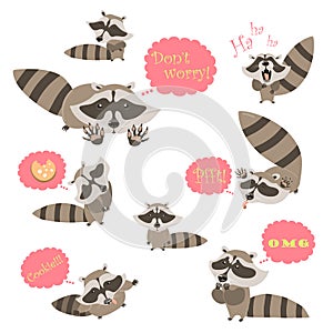 Collection of funny raccoons