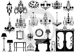 Collection of furniture silhouettes