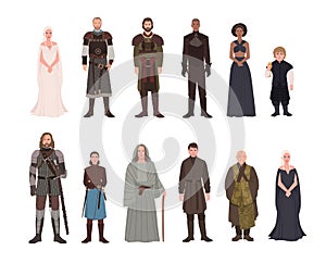 Collection of Game of Thrones fantasy novel and television adaptation male and female fictional characters. Gorgeous men