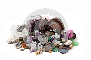 Collection of gems and minerals photo