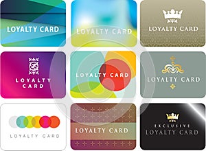 Collection of generic loyalty cards