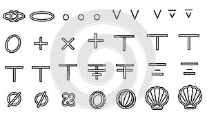 Collection of Geometric Shapes and Symbols