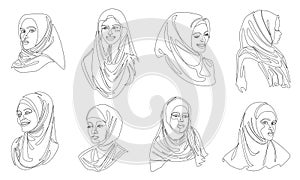  . hlava. dáma v hidžáb šátek arabština čelenka šátek. žena v jediný linka prasečí chlívek 