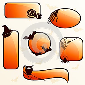 Collection of glossy halloween banners
