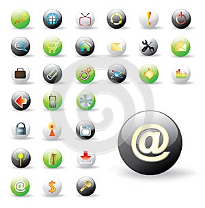 Collection of glossy web buttons