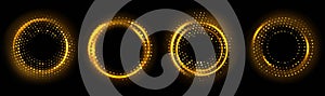 Glowing Golden Light Rings Set