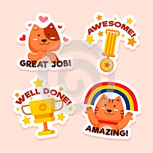 Collection of good job and great job stickers