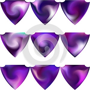 Collection of gradient backgrounds in the form of a shield