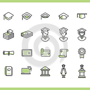 collection of graduation icons. Vector illustration decorative design