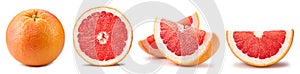 Collection grapefruit isolated on white background