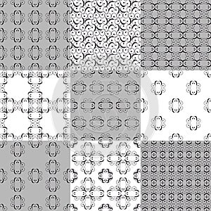 Collection of graphical vector seamless patterns