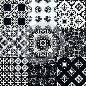 Collection of graphical vector seamless patterns