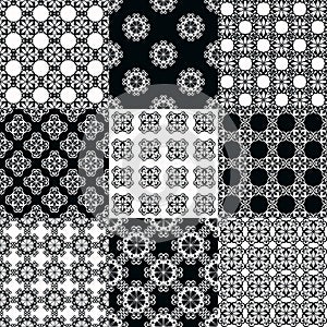 Collection of graphical vector seamless patterns