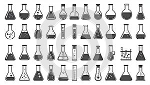 A collection of grayscale illustrations depicting various types