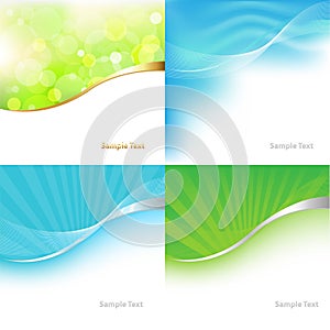 Collection Green And Blue Background. Vector