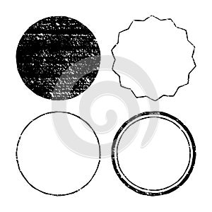 Collection of grunge circle shapes. Vector illustration. Design elements for logo, branding, label