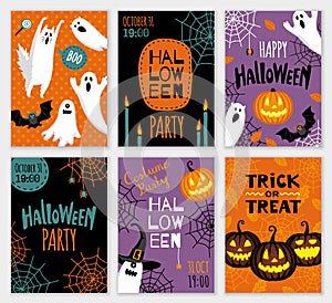 Collection of halloween banner templates.