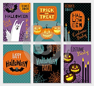 Collection of halloween banner templates.