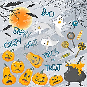 Collection of Halloween elements