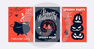 Collection of Halloween party flayer, poster ,card, design template.