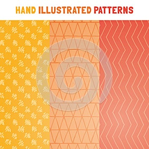 Collection of hand draw vector patterns.