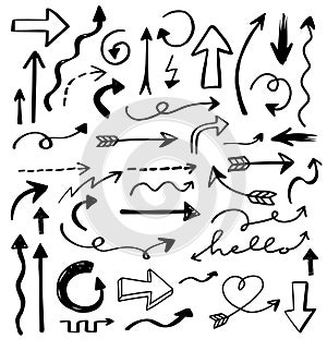 Collection of Hand Drawn Arrows - Doodles