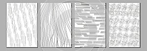 Collection of hand drawn line textures. Includes vector scribbles, grid with irregular,horizontal and wavy strokes