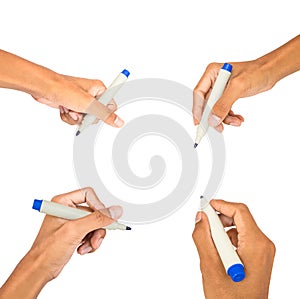 Collection hand writing on white isolated