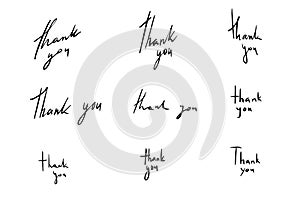 Collection of hand written thank you inscriptions