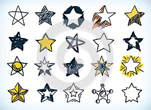 Collection of handdrawn stars photo