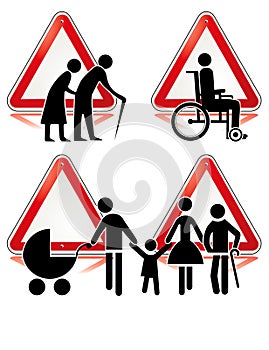 Collection of handicap signs