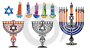 Hanukkah design elements