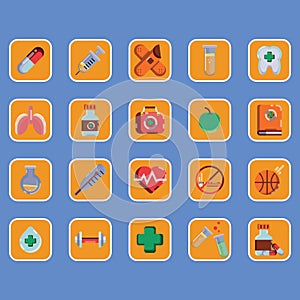 collection of health icons. Vector illustration decorative design