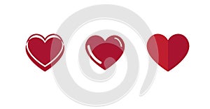 Collection of heart illustrations, Love symbol icon set, love symbol