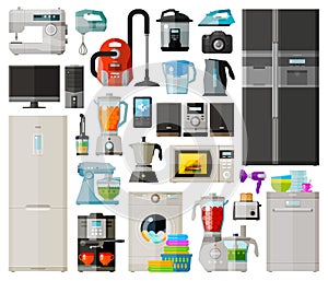 Collection of home appliances. icons set. vector