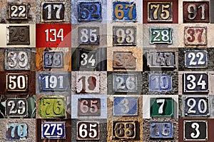 Collection of House numbers