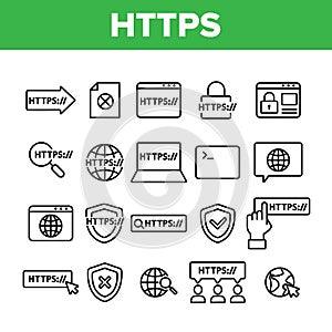 Collection Https Elements Vector Sign Icons Set