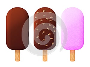 Collection of ice lolly. vector illustration.