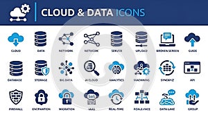 Cloud and Data Icons Set