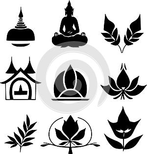 collection of icons of silhouettes, set of nature and symbols